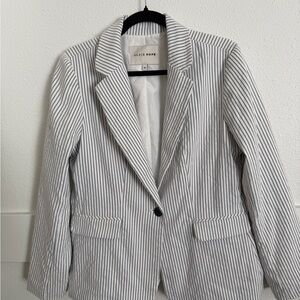 Women's Striped Blazer - Black and White